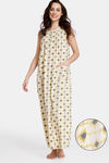 Zivame Ikat Knit Cotton Full Length Nightdress - Southern Moss — thumbnail 1